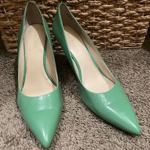 Nine West - Green leather heels
